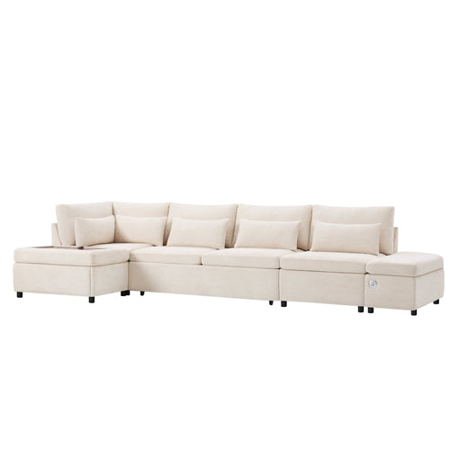 107'' Sectional Sleeper Sofa Bed with Pull Out Couch, L-shaped with