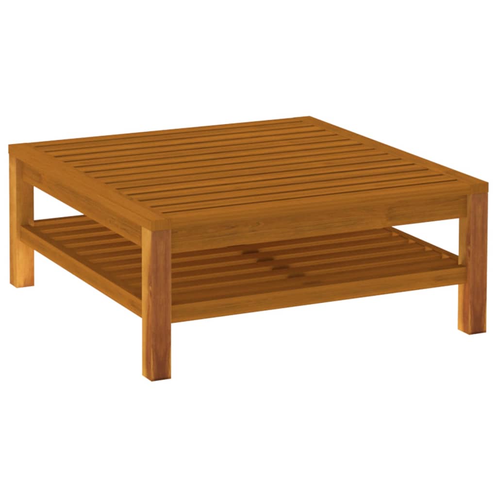 NNEVL 7 Piece Garden Lounge Set with Cream Cushion Solid Acacia Wood