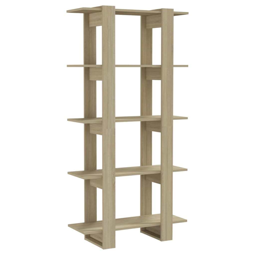 NNEVL Book Cabinet/Room Divider Sonoma Oak 80x30x160 cm Engineered Wood