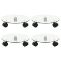 NNEVL Plant Rollers 4 pcs 28 cm Tempered Glass Round