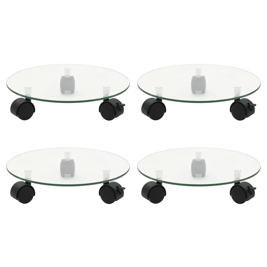 NNEVL Plant Rollers 4 pcs 28 cm Tempered Glass Round