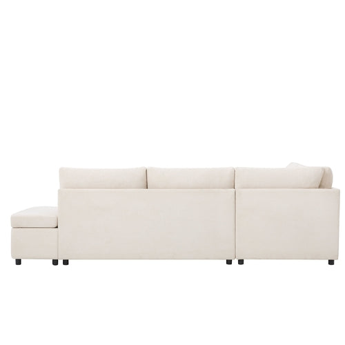 107'' Sectional Sleeper Sofa Bed with Pull Out Couch, L-shaped with