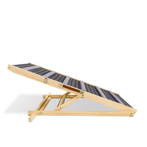Adjustable Dog Ramp for Couch & Sofa – Solid Wood Pet Steps with 6