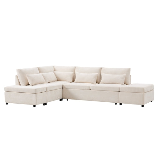 107'' Sectional Sleeper Sofa Bed with Pull Out Couch, L-shaped with