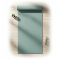Premium non-slip yoga mat in teal on a wooden floor